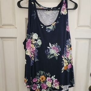 Maurices Floral Tank Top - Navy and Multicolor